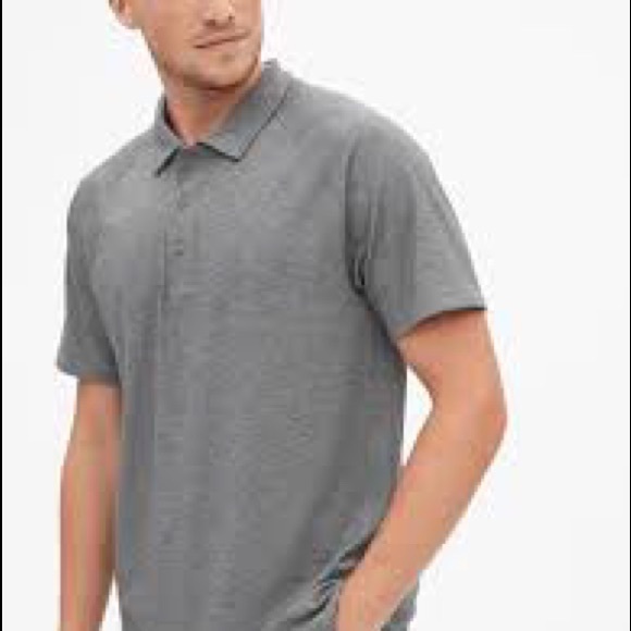 GAP gray cotton pique polo shirt - Picture 2 of 5
